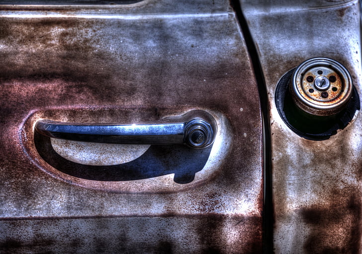 veoauto, uks, vana, Vintage, metallist, ei värvi, käepide