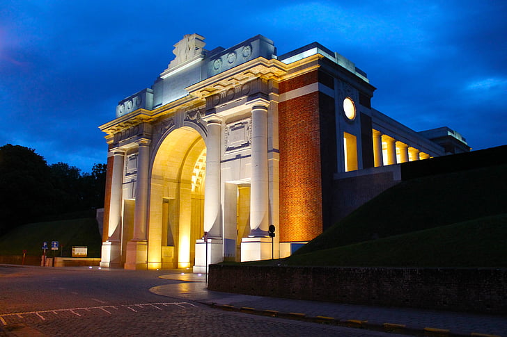 Belgia, Monumen Perang Dunia 1, Sejarah, bangunan, Monumen, malam, lampu-lampu malam
