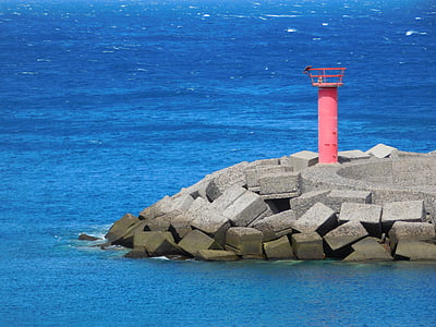 Sea, majakka, sininen, Gran Canarialla, Canary, kesällä, Porto