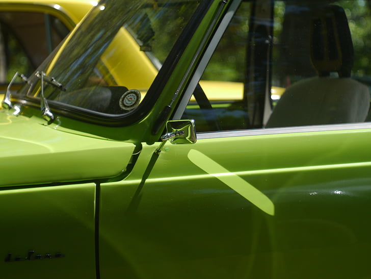 verde, Wartburg, coche, antiguo, coche viejo, coches veteranas, veterano de la