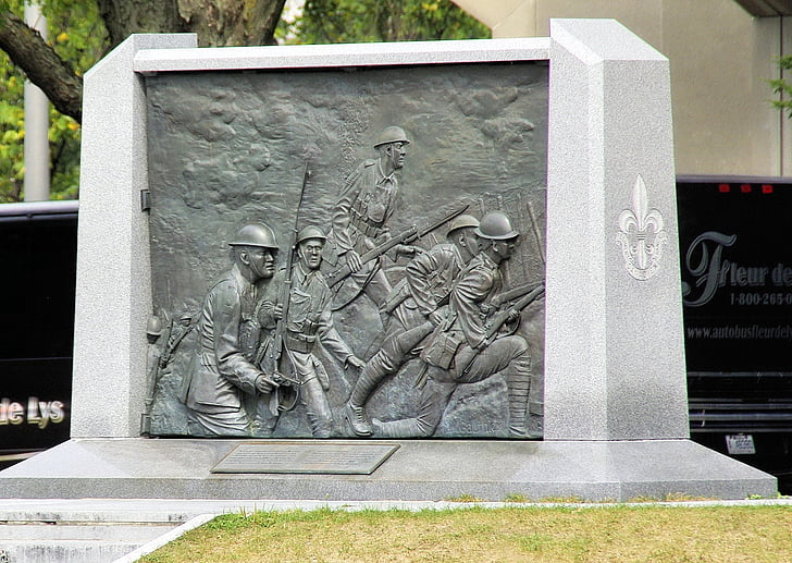 Canadá, Québec, Cidadela, bronze, Memorial, história, soldados
