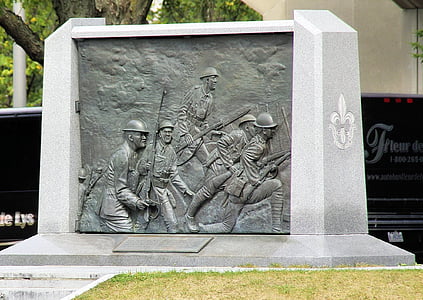 Kanada, Québec, Fellegvár, bronz, emlékmű, történelem, katonák