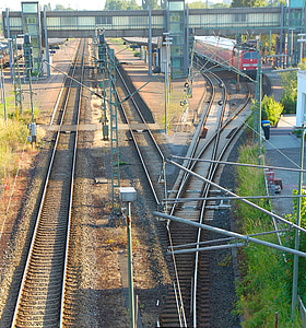 Bahnhof, Bahngleise, Emden, Schienen, Eisenbahn, Bahnverkehr, weiche