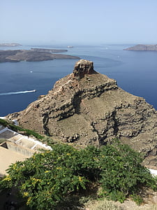 Santorini, óceán, sziget, a Hotel, fehér épület, Görögország, görög sziget