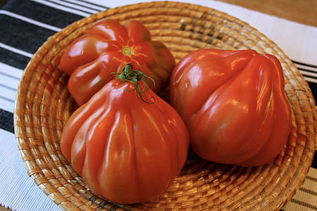 помідори, овочі, червоний, Кер de boeuf, Середземноморська, італійська, Базилік
