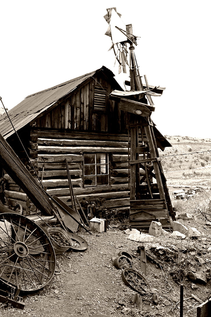 old house, mine town, abandoned house, ghost town, antique, western style, wild west