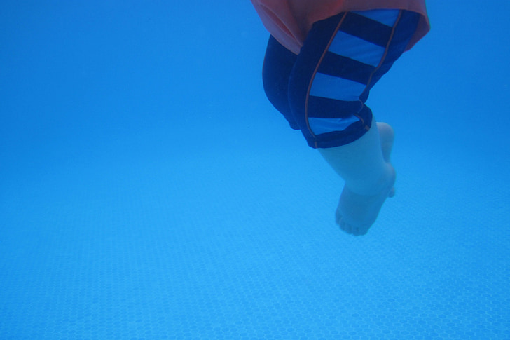 azul, debaixo d'água, Infante, desporto, estilo de vida, atividade, pessoas