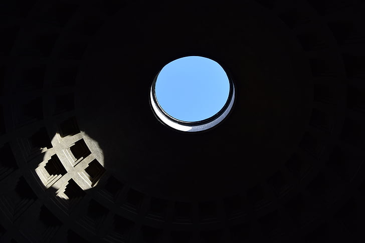 dark side, italy, light, pantheon, rome, no people, planet earth