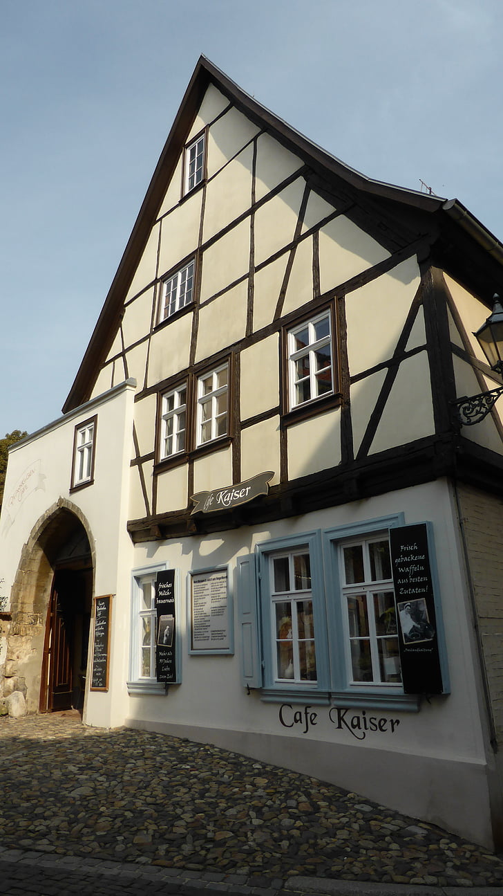 fachwerkhaus, casa, carcassa, edifici, antiga casa, arquitectura, Quedlinburg
