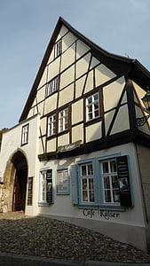 Fachwerkhaus, Etusivu, ristikon, rakennus, vanha talo, arkkitehtuuri, Quedlinburg