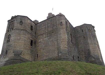 Warkworth, slott, Northumberland, medeltida, landmärke, Heritage, fort