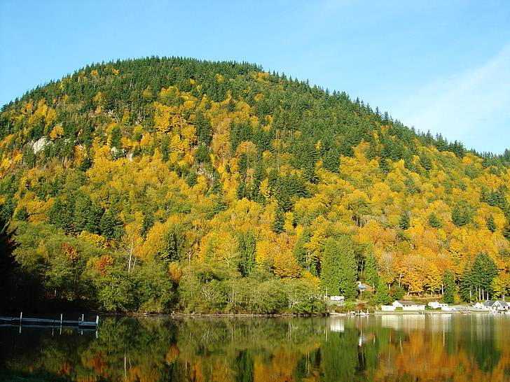 musim gugur, Danau, alam, pemandangan, musim, warna-warni