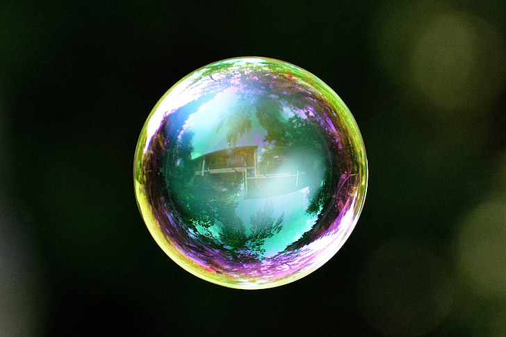 burbuja de jabón, colorido, bola, con agua y jabón, hacer pompas de jabón, flotador, espejado