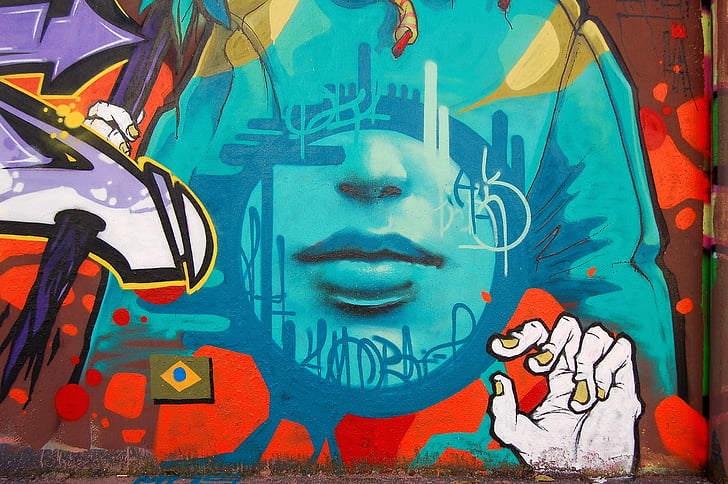 paret, graffiti, Art, mural, pintura, públic, carrer