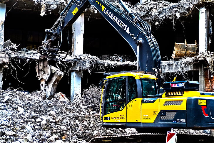 site, demolition, excavators, home, construction work, work, construction vehicle