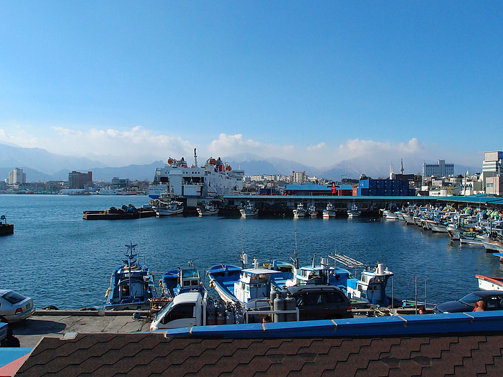 Puerto Dongmyeong, Gangwon, Sokcho, Mar de invierno, veces, mar