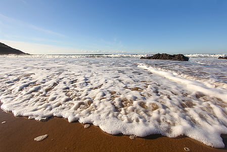hav, stranden, kysten, Wales, sjøen, bølge, sand