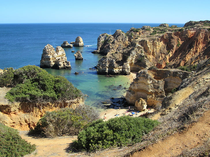 Algarve, Lagos, Portugal, mar, férias, praia, água