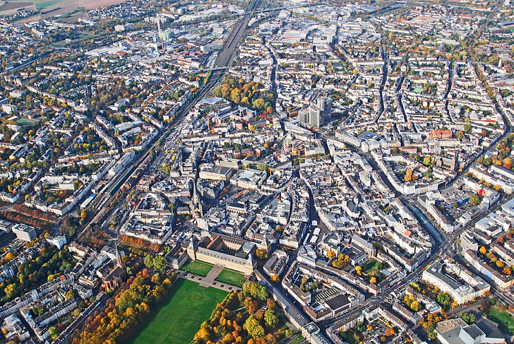 Bonn, Nord Nordrhein-Westfalen, Poppelsdorf, fugleperspektiv, fra oven, fra luften, Luftfoto