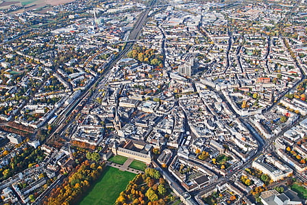 Bonn, North rhine westphalia, Poppelsdorf, skats no putna lidojuma, no augšas, no gaisa, Aerial view
