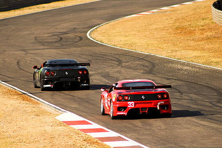 Ferrari, rojo, negro, velocidad, coche, circuito, deportes de motor