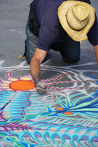 artist, chalk, drawing, artistic, color, creative, craft