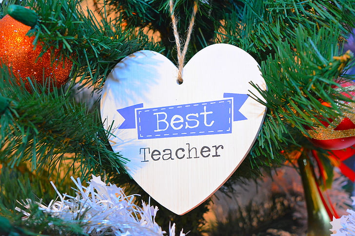 ornament, brad, christmas, colors, best teacher, holidays, decoration