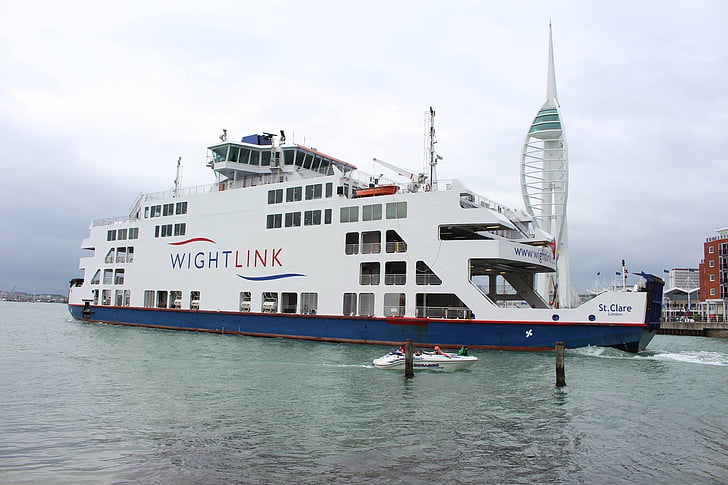 Portsmouth, båt, havet, London, England