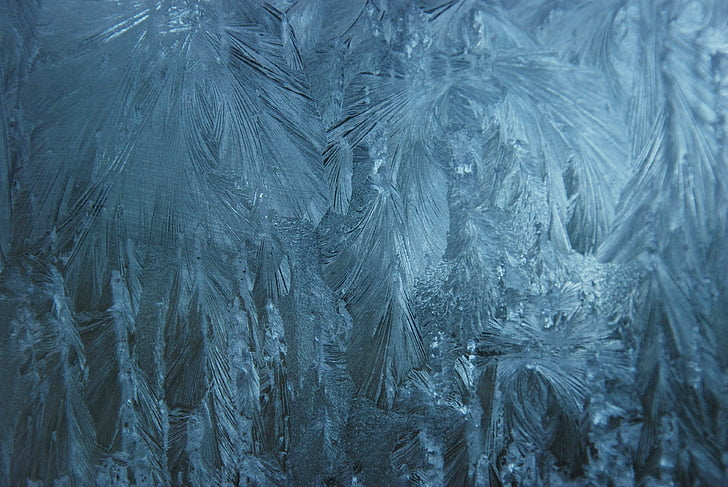 gel, eiskristalle, finestra, congelat, l'hivern, fred, gelades