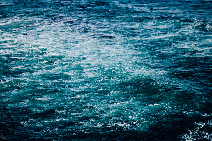 obraz, wody, fale, światło dzienne, Ocean, morze, tła