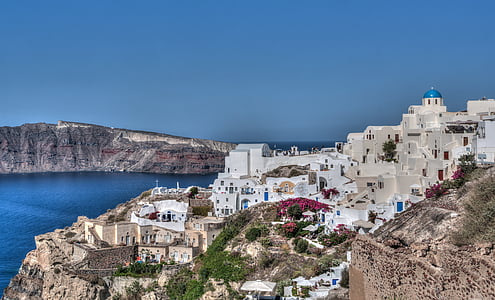 Санторини, Oia, Гърция, свободно време, пътуване, лято, Гръцки