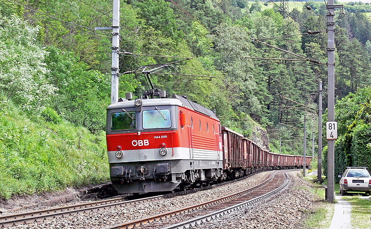tåg, brännare, Brenner linje, ÖBB, nedstigningen, Tyrolen, Patscherkofel