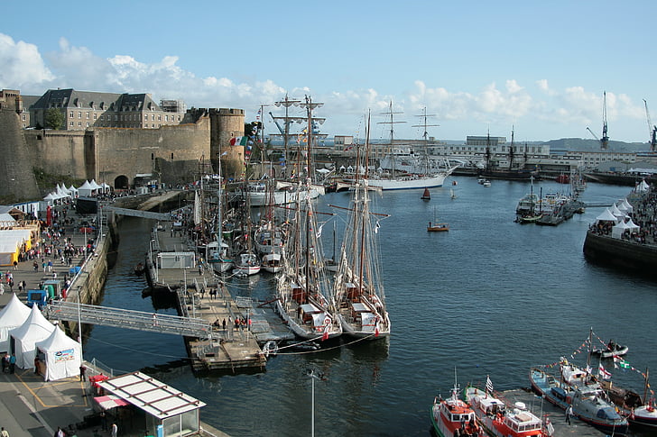Port, portu brest, starych łodzi zebranie, Marine