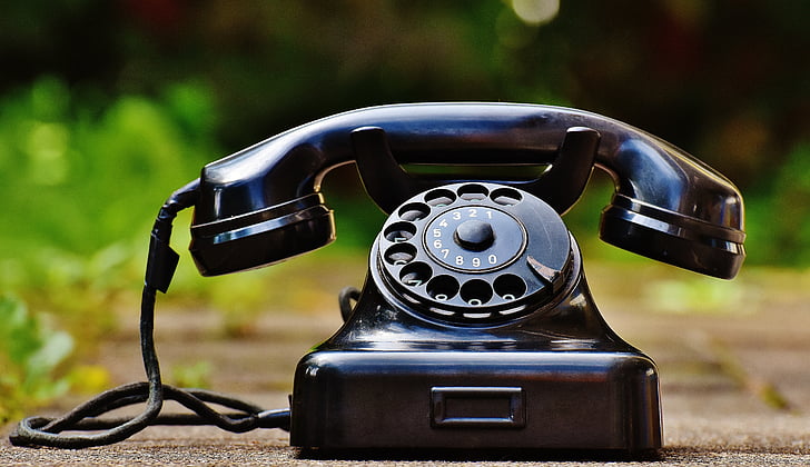 teléfono, antiguo, año de construcción 1955, baquelita, Exponer, dial de, auricular de teléfono