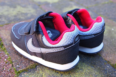 sko, Baby, Nikes, joggesko, liten sko, fottøy, Velcro