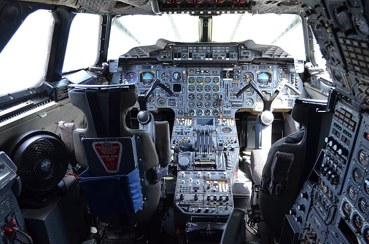 Ovládací panel, kabína, vnútri, Concorde, kokpit, lietadlo, pilot