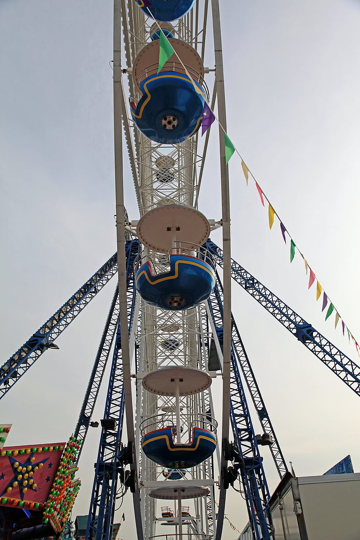 ferris wheel, folk festival, fairground, ride, gondolas
