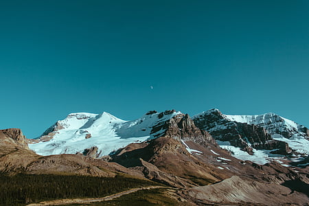 τοπίο, φωτογραφία, κορυφή, βουνό, χιόνι, μπλε, ουρανός