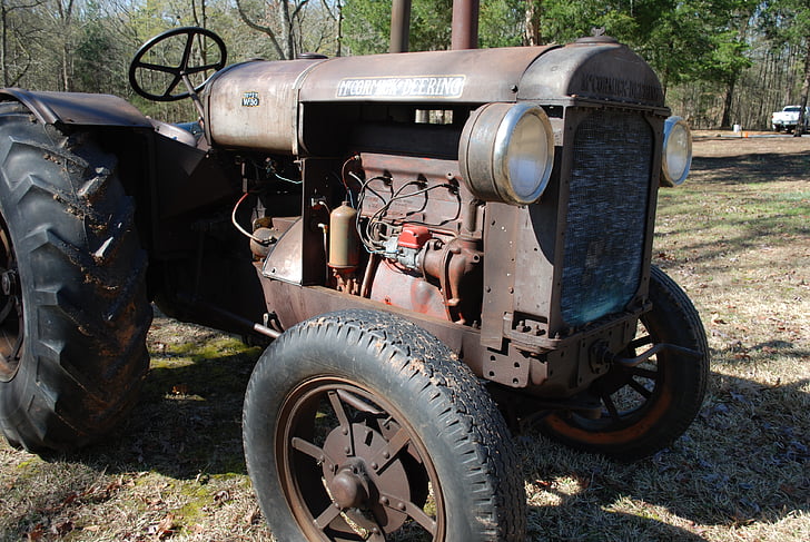 deering McCormick, tractor, antiguo, oxidado, diesel, McCormick, equipo de agricultura