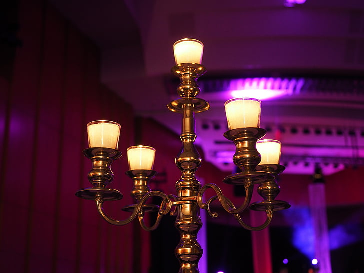 chandelier, atmosphère, décoration, aux chandelles, romantique, humeur, éclairage