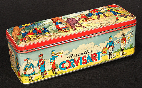 biscottes corvisart, box, tin, package, old, retro, historic