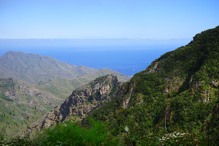 Bergen, gezichtspunt, Canarische eilanden, Tenerife, Añana zout vallei bergen, Anaga landschaftspark, Parque rural de anaga