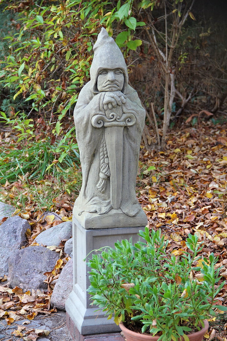 autumn, leaves, sculpture