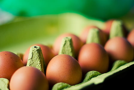 marrom, ovos, caixa, comida, pequeno-almoço, frescura, orgânicos