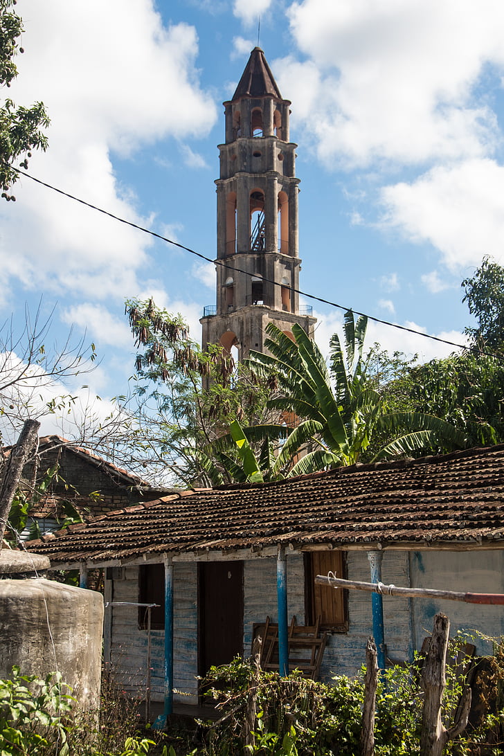 tháp, rừng, túp lều, Cuba, Trinidad
