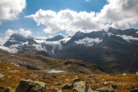 Silvretta, Montafon, Alpina, Áustria, montanhas, paisagem, montanha