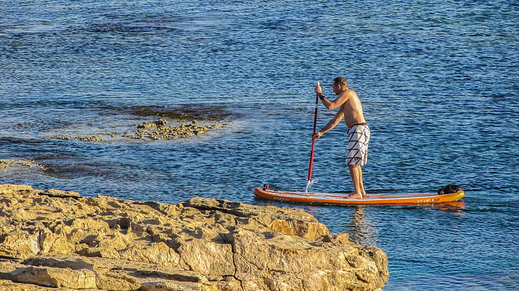paddling, Paddleboard, verksamhet, äventyr, utforska, Cypern, Cavo greko