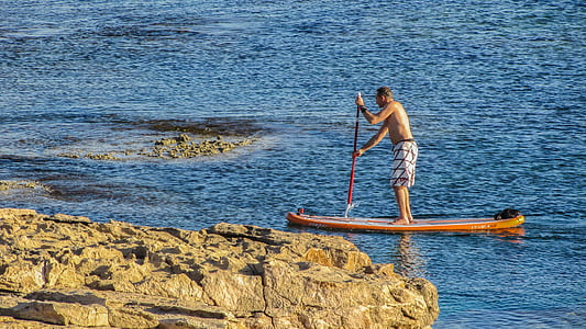 bazénik, paddleboard, činnosť, dobrodružstvo, preskúmať, Cyprus, Cavo greke