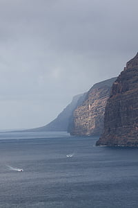 崖, 崖, ロス ギガンテス, テネリフェ島, サンティアゴ デル テイデ, 西海岸, 海