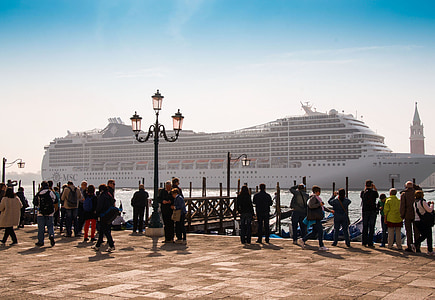 Benátky, Cruise, loď, Port, Sky